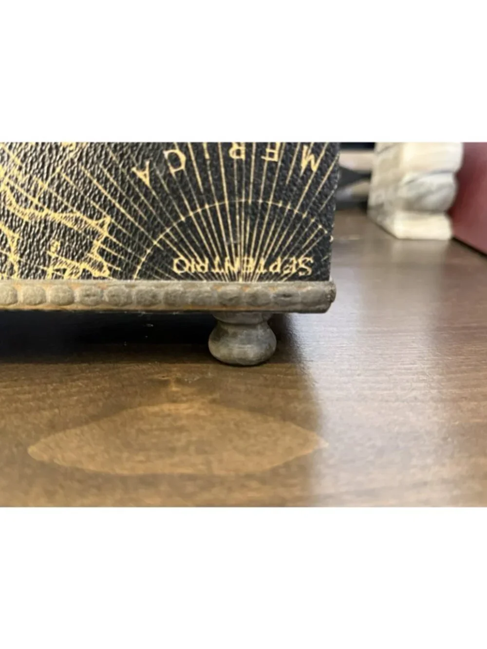 Vintage Metal Nautical Themed Tissue Box- Storage Box